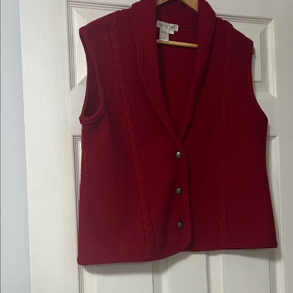 Coldwater Creek Red Sweater Vest - Picture 2 of 5